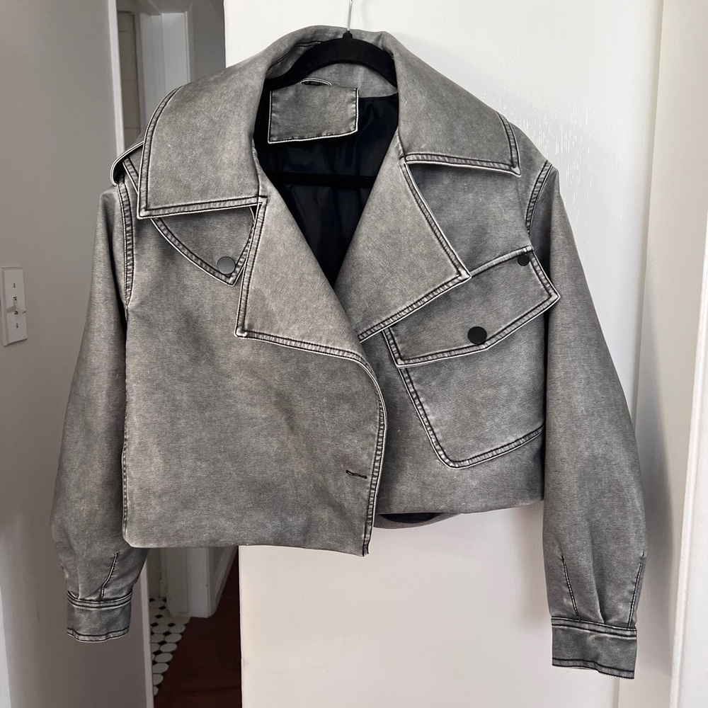 Washed leather jacket/coat - Picture 3 of 6